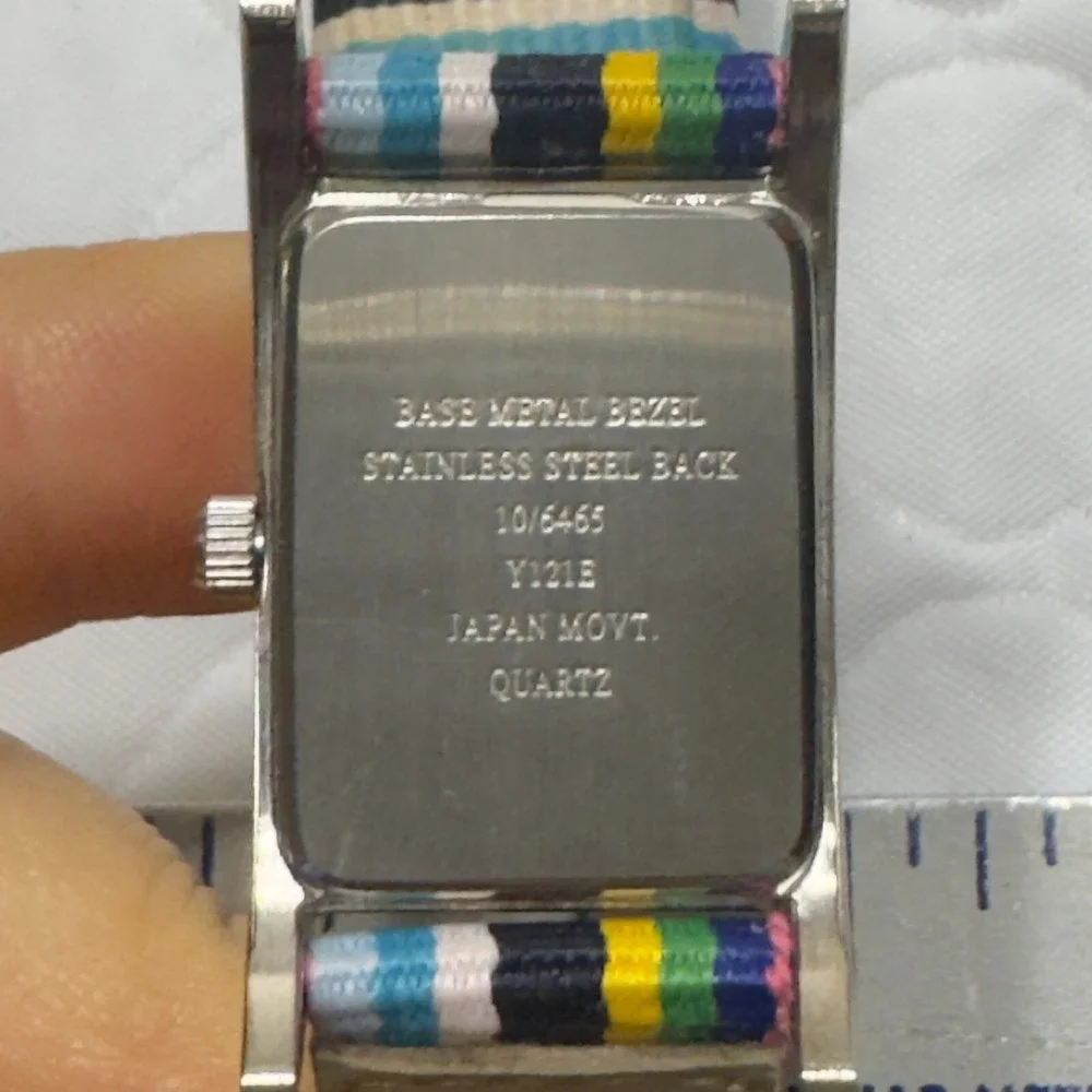 Anne Klein VINTAGE Woman's Rainbow Belt Watch Y121E 10/6465 Japan Movt Quartz